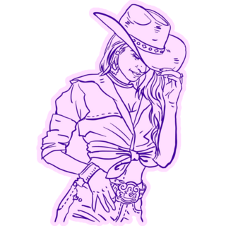 Cowgirl In Purple Sticker
