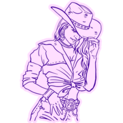 Cowgirl In Purple Sticker
