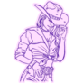 Cowgirl In Purple Sticker
