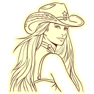 Cowgirl In Yellow Sticker