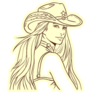 Cowgirl In Yellow Sticker