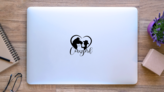 Cowgirl Lettering Horse Sticker on a Laptop (New) example