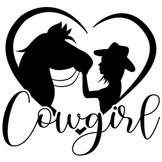Cowgirl Lettering Horse Sticker