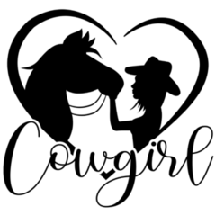 Cowgirl Lettering Horse Sticker