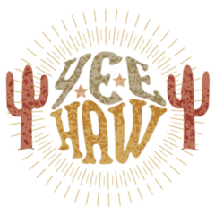 Cowgirl Lettering Yee Haw Cactus Sticker