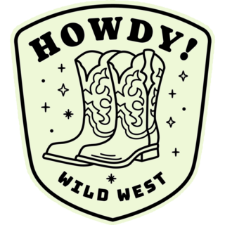 Cowgirl Line Art Howdy Wild West Sticker