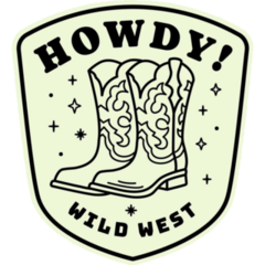 Cowgirl Line Art Howdy Wild West Sticker