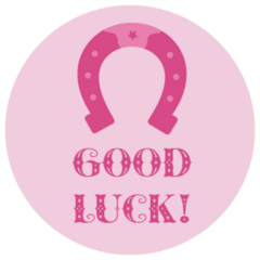 Cowgirl Pink Horseshoe Good Luck Sticker