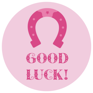 Cowgirl Pink Horseshoe Good Luck Sticker