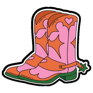 Cowgirl Pink Rodeo Boots Sticker