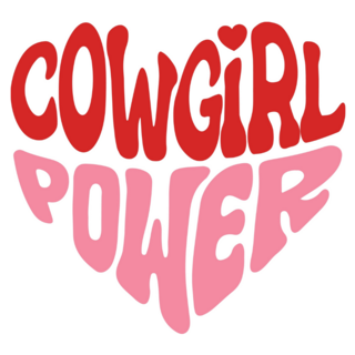 Cowgirl Power Heart Lettering Sticker