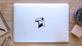 Cowgirl Side Portrait Sticker on a Laptop (New) example