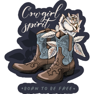 Cowgirl Spirit Born To Be Free Sticker