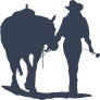 Cowgirl Walking Her Horse Holding A Rose Sticker