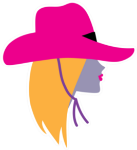 Cowgirl Wearing Cowboy Hat Sticker