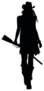 Cowgirl Wearing Dress And Holding Gun Sticker