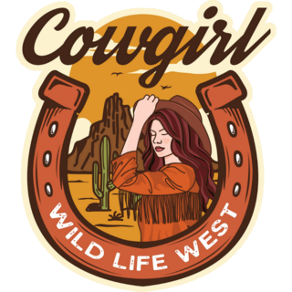 Cowgirl Wild Life West Horseshoe Sticker
