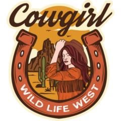 Cowgirl Wild Life West Horseshoe Sticker