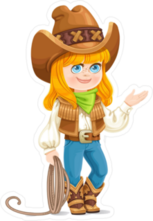 Cowgirl with Rope Sticker