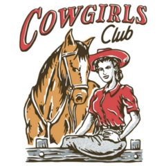 Cowgirls Club Horse Illustration Sticker