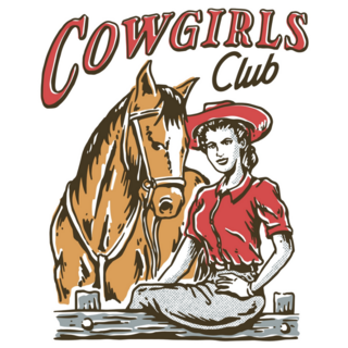 Cowgirls Club Horse Illustration Sticker