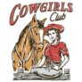 Cowgirls Club Horse Illustration Sticker