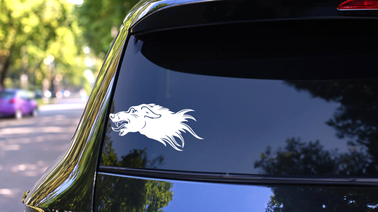 Coyote Head Sticker on a Rear Car Window (New) example