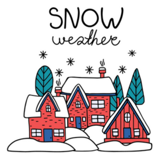 Cozy Snow Weather Illustration Sticker