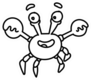 Crab Cartoon Hand Drawn Sticker