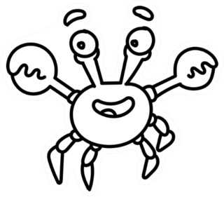 Crab Cartoon Hand Drawn Sticker