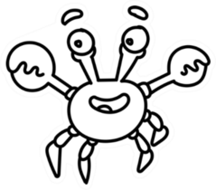Crab Cartoon Hand Drawn Sticker