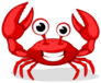 Crab Character Smiling With Big Claws On White Sticker