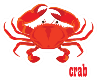 Crab  Design With Text Sticker
