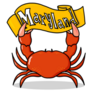 Crab Holding Maryland Banner Sticker