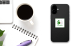 Crab Logo Made From The Flag Of Algeria Sticker on a Phone (New) example