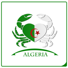 Crab Logo Made From The Flag Of Algeria Sticker
