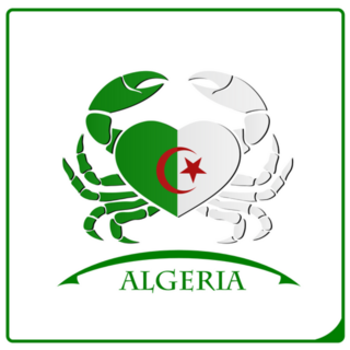 Crab Logo Made From The Flag Of Algeria Sticker