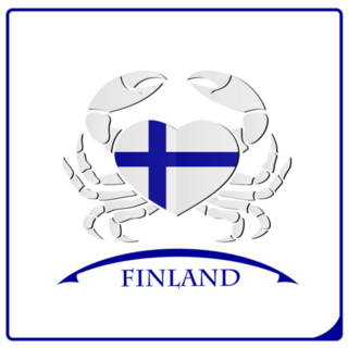 Crab Logo Made From The Flag Of Finland Sticker