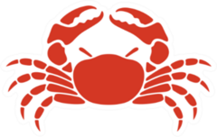 Crab Logo On White Background Sticker