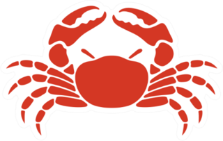 Crab Logo On White Background Sticker