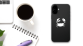 Crab Of Shapes Sticker on a Phone (New) example