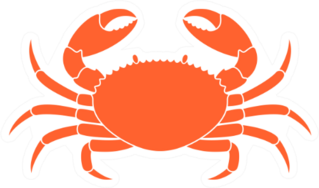 Crab Silhouette Illustration Sticker