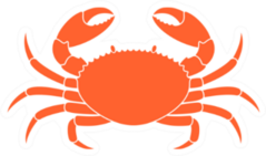 Crab Silhouette Illustration Sticker