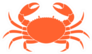 Crab Silhouette Illustration Sticker