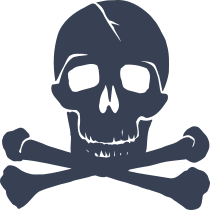 Cracked Skull And Crossbones Skeleton Sticker