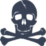 Cracked Skull And Crossbones Skeleton Sticker