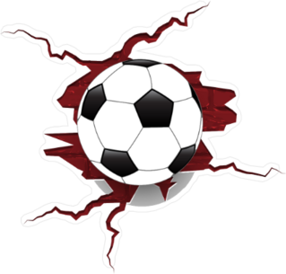 Cracked Wall Soccer Ball Sticker