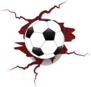 Cracked Wall Soccer Ball Sticker