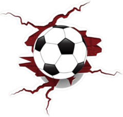 Cracked Wall Soccer Ball Sticker