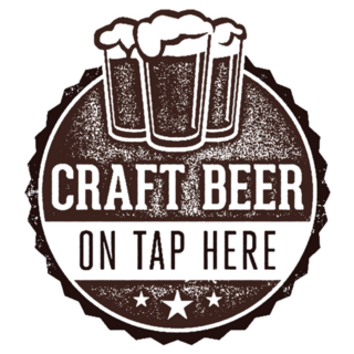 Craft Beer On Tap Here Bar Sign Sticker